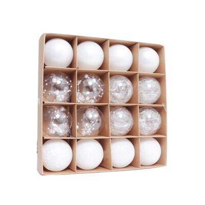 Πλαστικά επιμεταλλωμένα διακοσμητικά για χριστουγεννιάτικες μπάλες 6cm 16 τεμάχια ανάμεικτα βαμμένα ροζ χριστουγεννιάτικη μπάλα νιφάδα χιονιού Χριστουγεννιάτικο δέντρο ή