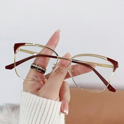 Retro sieviešu briļļu ietvars Pretzilās gaismas brilles Datoru aizsargbrilles Acu aizsardzība Sieviešu brilles Īpaši vieglas optiskās brilles