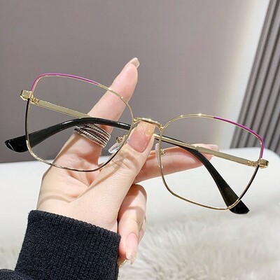 Mėlyna šviesa blokuojanti Moterų dizainerių akiniai Optiniai akiniai Kompiuteris akių apsauga Stiklas Madingi akiniai