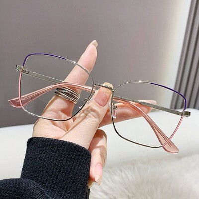 Mėlyna šviesa blokuojanti Moterų dizainerių akiniai Optiniai akiniai Kompiuteris akių apsauga Stiklas Madingi akiniai