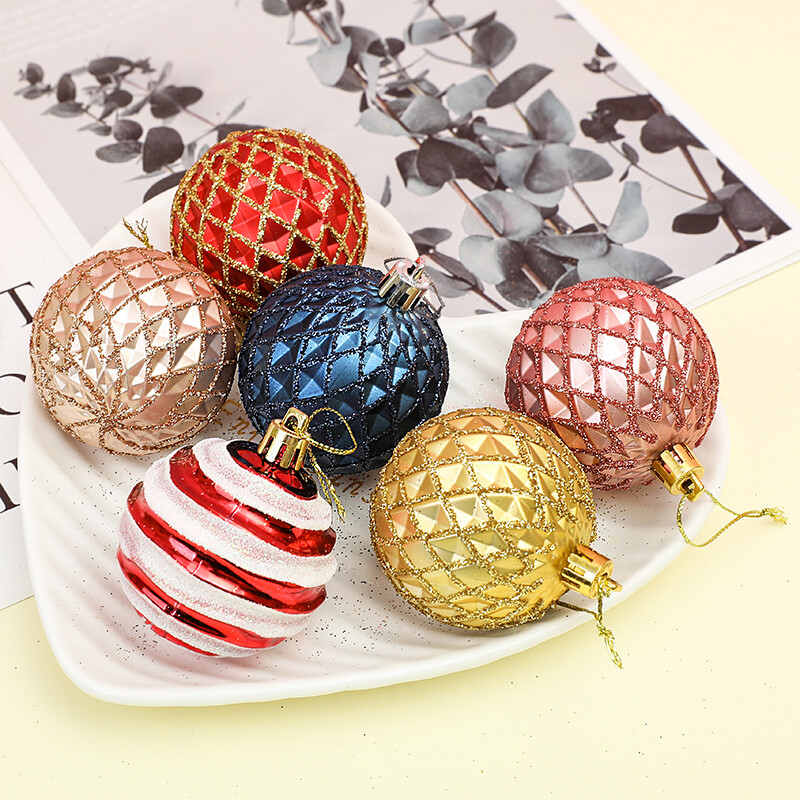 6 bucăți 6 cm decorațiuni cu minge de Crăciun Minge de Crăciun pictate rafinată pentru brad de Crăciun pendantat ornamente pentru agățat pentru casă