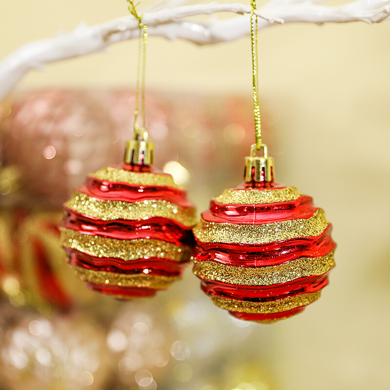 6 bucăți 6 cm decorațiuni cu minge de Crăciun Minge de Crăciun pictate rafinată pentru brad de Crăciun pendantat ornamente pentru agățat pentru casă