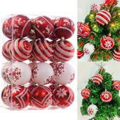 24vnt 6cm dažytas kalėdinis rutulys Kalėdų eglutės papuošalas kabantis pakabukas namų kalėdinis papuošimas Navidad Naujųjų metų dovana