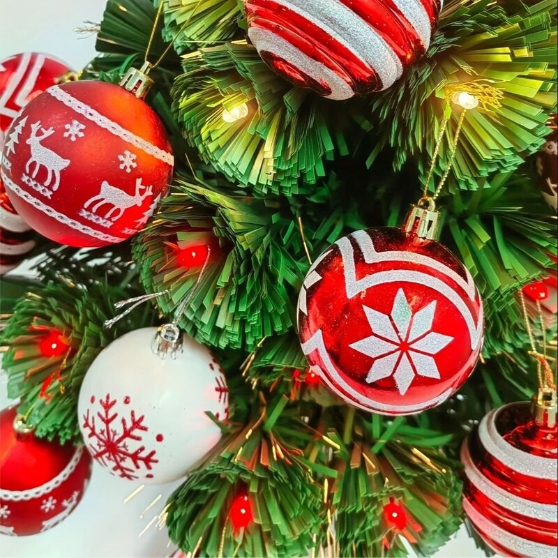 24τμχ 6cm Ζωγραφισμένη Χριστουγεννιάτικη Μπάλα Χριστουγεννιάτικο Δέντρο Στολίδι Κρεμαστό Κρεμαστό Σπίτι Χριστουγεννιάτικη Διακόσμηση Navidad Πρωτοχρονιάτικο Δώρο