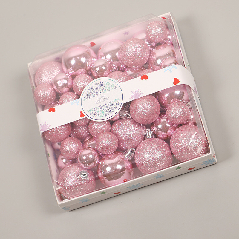 44vnt kalėdinis rutulys purpurinė rožinė kabantis eglutės dekoravimo pakabukas Navidad Noel karnavalinių vestuvių vakarėlių papuošalams