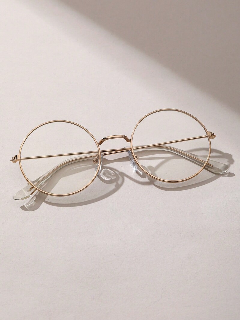 1vnt Unisex apvalūs akiniai mokykliniai anti-mėlyni šviesūs akiniai