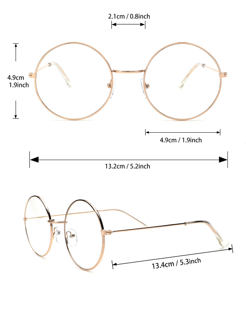 1vnt Unisex apvalūs akiniai mokykliniai anti-mėlyni šviesūs akiniai