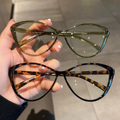 Retro Leopardo rėmeliai Akiniai Moteriški Ins Anti Blue Light Akiniai kačių akių tendencijos Prekės ženklo skaitymas Kompiuterinių akinių dekoravimas
