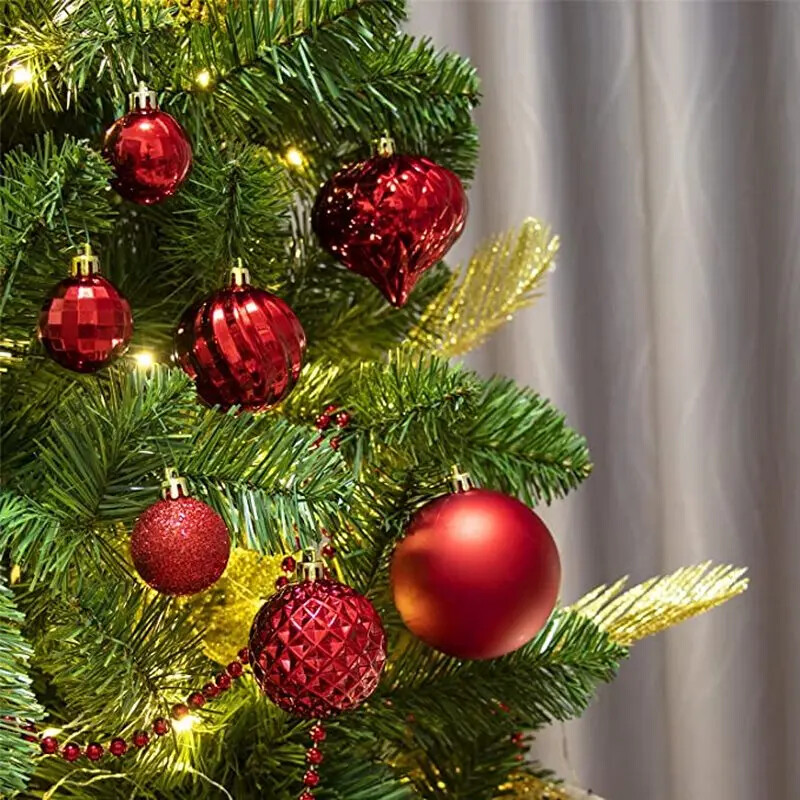 36gab./komplektā Jaungada dāvana Priecīgus Ziemassvētku balles Ziemassvētki Mājas ballīte Iekaramā bumba Ziemassvētku eglīšu rotājumi Ziemassvētku rotājumi 4cm