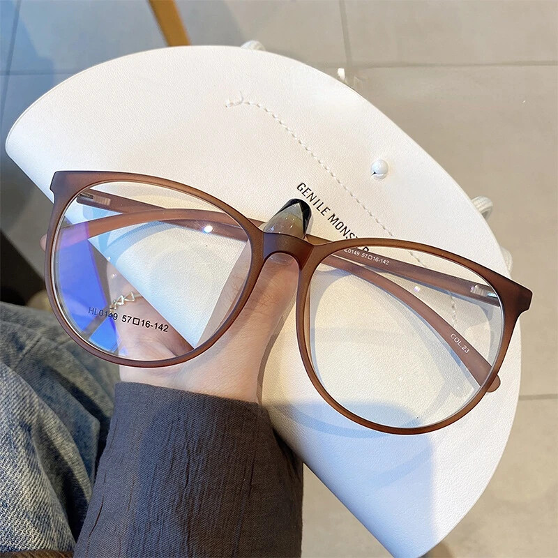 Moteriški anti-mėlyni akiniai senoviniai dideli permatomi akiniai vyrams apvalaus rėmo kompiuteriniai akiniai madingi paprasti akiniai
