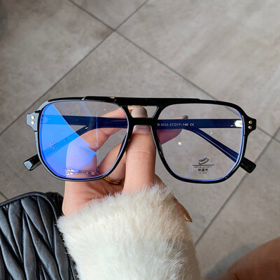Ochelari de modă anti-lumină albastră pentru bărbați, femei, ochelari de computer transparenti, ramă retro pentru ochelari, ochelari plati, ochelari pătrați