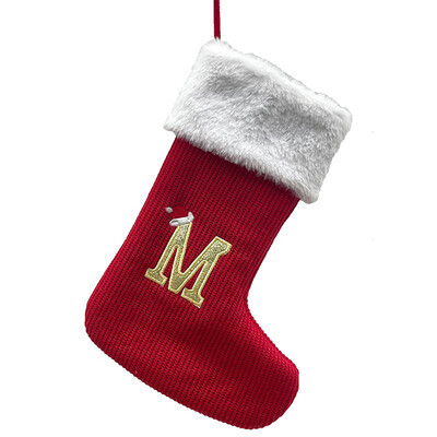 Medžių pakabukų papuošimai namams Kalėdų dovana Snaigė Mezgimas Kojinės Kalėdų Raidės Kalėdų abėcėlė Kalėdų kojinės Raudonos