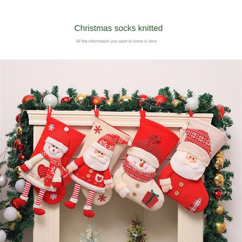 Geantă pentru cadouri de Crăciun de mare capacitate Șosete decorative Ciorapi de Crăciun agățat Ornamente pentru brad de Crăciun Decoratiuni de Crăciun