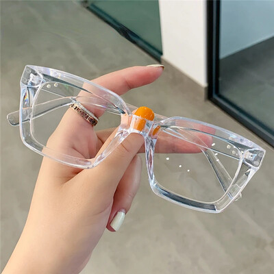 2024 Hot Square Caurspīdīgas Brilles Anti Blue Light Brilles Dators Mobilais Telefons Brilles Plakans Lēcas Ērts