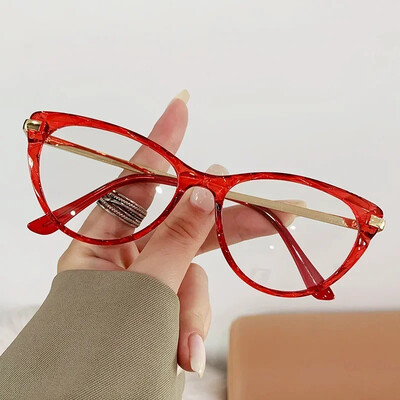 Nauji Sexy Cat Eye Akiniai Moteriški Anti Blue Light Permatomi akiniai Prekės ženklo Dizaineris Vintage Skaidrūs Akiniai Optinis Rėmas Oculos