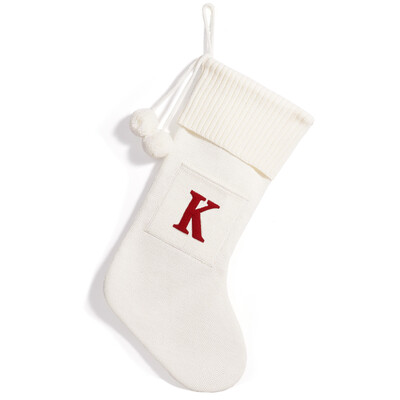 Γράμματα χριστουγεννιάτικη κάλτσα Νέα πλεκτά στολίδια κρεμαστό χριστουγεννιάτικο δέντρο για το σπίτι Χριστουγεννιάτικο δώρο νιφάδα χιονιού αλφάβητο Χριστουγεννιάτικες κάλτσες