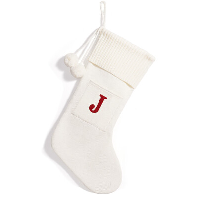 Γράμματα χριστουγεννιάτικη κάλτσα Νέα πλεκτά στολίδια κρεμαστό χριστουγεννιάτικο δέντρο για το σπίτι Χριστουγεννιάτικο δώρο νιφάδα χιονιού αλφάβητο Χριστουγεννιάτικες κάλτσες