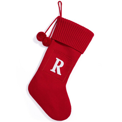 Γράμματα χριστουγεννιάτικη κάλτσα Νέα πλεκτά στολίδια κρεμαστό χριστουγεννιάτικο δέντρο για το σπίτι Χριστουγεννιάτικο δώρο νιφάδα χιονιού αλφάβητο Χριστουγεννιάτικες κάλτσες