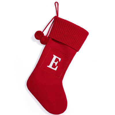 Γράμματα χριστουγεννιάτικη κάλτσα Νέα πλεκτά στολίδια κρεμαστό χριστουγεννιάτικο δέντρο για το σπίτι Χριστουγεννιάτικο δώρο νιφάδα χιονιού αλφάβητο Χριστουγεννιάτικες κάλτσες