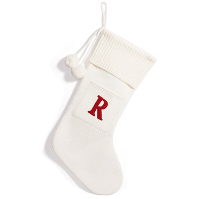 Γράμματα χριστουγεννιάτικη κάλτσα Νέα πλεκτά στολίδια κρεμαστό χριστουγεννιάτικο δέντρο για το σπίτι Χριστουγεννιάτικο δώρο νιφάδα χιονιού αλφάβητο Χριστουγεννιάτικες κάλτσες