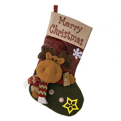 Karácsonyi zokni Mikulás Hóember Elk Design akasztókötéllel karácsonyi dekoráció harisnya