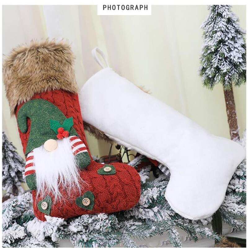 1 buc. șosete noi de Crăciun pentru copii, pungă cadou, ornamente pentru atmosferă, șosete mari de Crăciun, cadou, bomboane, șosete surpriză pentru petrecere.