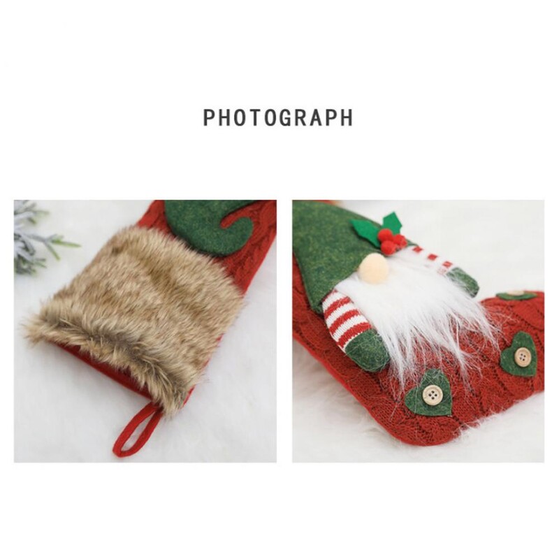 1 buc. șosete noi de Crăciun pentru copii, pungă cadou, ornamente pentru atmosferă, șosete mari de Crăciun, cadou, bomboane, șosete surpriză pentru petrecere.