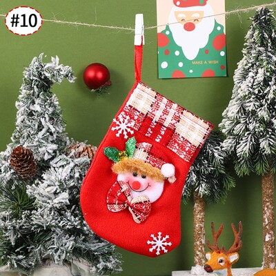 Χριστουγεννιάτικη τσάντα αποθήκευσης κάλτσες Χριστουγεννιάτικη διακόσμηση 2025 Τσάντα καραμέλα Συσκευασία τσάντα προμήθειες Γεμίσματα κάλτσες Χριστουγεννιάτικες τσάντες 5/10 τμχ