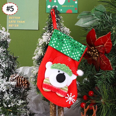 Χριστουγεννιάτικη τσάντα αποθήκευσης κάλτσες Χριστουγεννιάτικη διακόσμηση 2025 Τσάντα καραμέλα Συσκευασία τσάντα προμήθειες Γεμίσματα κάλτσες Χριστουγεννιάτικες τσάντες 5/10 τμχ