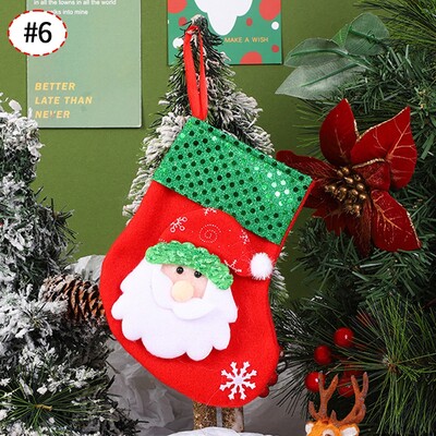 Χριστουγεννιάτικη τσάντα αποθήκευσης κάλτσες Χριστουγεννιάτικη διακόσμηση 2025 Τσάντα καραμέλα Συσκευασία τσάντα προμήθειες Γεμίσματα κάλτσες Χριστουγεννιάτικες τσάντες 5/10 τμχ