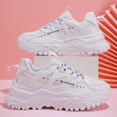 Maogu Platform Casual Αθλητικά Παπούτσια Four Seasons Άνετα πάνινα παπούτσια με κορδόνια Daddy Shoe Μόδα τένις Mesh αναπνεύσιμο ζευγάρι 45