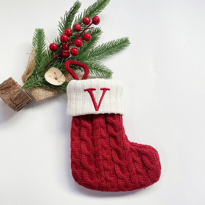 Χριστουγεννιάτικες κάλτσες Κόκκινες χιονονιφάδες γράμματα αλφαβήτου Χαρούμενα χριστουγεννιάτικα στολίδια για το σπίτι 2022 Χριστούγεννα Navidad Γενέθλια δώρα Πρωτοχρονιάς 2023