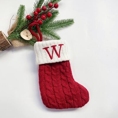 Χριστουγεννιάτικες κάλτσες Κόκκινες χιονονιφάδες γράμματα αλφαβήτου Χαρούμενα χριστουγεννιάτικα στολίδια για το σπίτι 2022 Χριστούγεννα Navidad Γενέθλια δώρα Πρωτοχρονιάς 2023