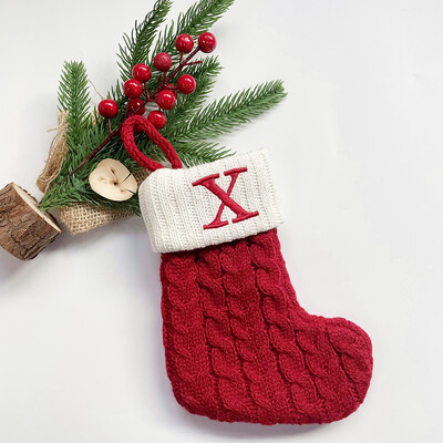 Χριστουγεννιάτικες κάλτσες Κόκκινες χιονονιφάδες γράμματα αλφαβήτου Χαρούμενα χριστουγεννιάτικα στολίδια για το σπίτι 2022 Χριστούγεννα Navidad Γενέθλια δώρα Πρωτοχρονιάς 2023