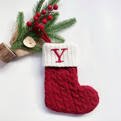 Χριστουγεννιάτικες κάλτσες Κόκκινες χιονονιφάδες γράμματα αλφαβήτου Χαρούμενα χριστουγεννιάτικα στολίδια για το σπίτι 2022 Χριστούγεννα Navidad Γενέθλια δώρα Πρωτοχρονιάς 2023