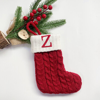 Χριστουγεννιάτικες κάλτσες Κόκκινες χιονονιφάδες γράμματα αλφαβήτου Χαρούμενα χριστουγεννιάτικα στολίδια για το σπίτι 2022 Χριστούγεννα Navidad Γενέθλια δώρα Πρωτοχρονιάς 2023