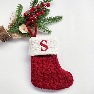Χριστουγεννιάτικες κάλτσες Κόκκινες χιονονιφάδες γράμματα αλφαβήτου Χαρούμενα χριστουγεννιάτικα στολίδια για το σπίτι 2022 Χριστούγεννα Navidad Γενέθλια δώρα Πρωτοχρονιάς 2023
