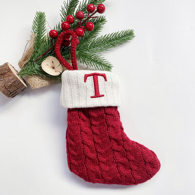Χριστουγεννιάτικες κάλτσες Κόκκινες χιονονιφάδες γράμματα αλφαβήτου Χαρούμενα χριστουγεννιάτικα στολίδια για το σπίτι 2022 Χριστούγεννα Navidad Γενέθλια δώρα Πρωτοχρονιάς 2023