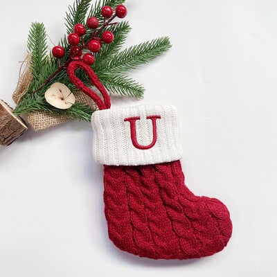 Χριστουγεννιάτικες κάλτσες Κόκκινες χιονονιφάδες γράμματα αλφαβήτου Χαρούμενα χριστουγεννιάτικα στολίδια για το σπίτι 2022 Χριστούγεννα Navidad Γενέθλια δώρα Πρωτοχρονιάς 2023