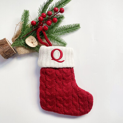 Χριστουγεννιάτικες κάλτσες Κόκκινες χιονονιφάδες γράμματα αλφαβήτου Χαρούμενα χριστουγεννιάτικα στολίδια για το σπίτι 2022 Χριστούγεννα Navidad Γενέθλια δώρα Πρωτοχρονιάς 2023