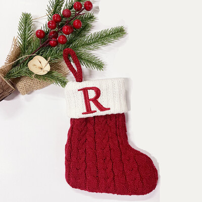 Χριστουγεννιάτικες κάλτσες Κόκκινες χιονονιφάδες γράμματα αλφαβήτου Χαρούμενα χριστουγεννιάτικα στολίδια για το σπίτι 2022 Χριστούγεννα Navidad Γενέθλια δώρα Πρωτοχρονιάς 2023