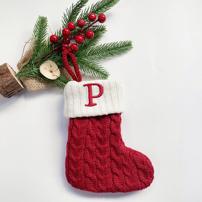 Χριστουγεννιάτικες κάλτσες Κόκκινες χιονονιφάδες γράμματα αλφαβήτου Χαρούμενα χριστουγεννιάτικα στολίδια για το σπίτι 2022 Χριστούγεννα Navidad Γενέθλια δώρα Πρωτοχρονιάς 2023