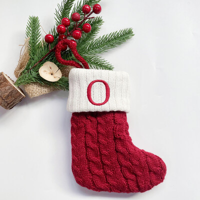 Χριστουγεννιάτικες κάλτσες Κόκκινες χιονονιφάδες γράμματα αλφαβήτου Χαρούμενα χριστουγεννιάτικα στολίδια για το σπίτι 2022 Χριστούγεννα Navidad Γενέθλια δώρα Πρωτοχρονιάς 2023