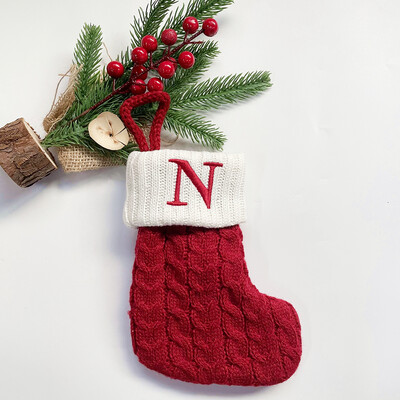 Χριστουγεννιάτικες κάλτσες Κόκκινες χιονονιφάδες γράμματα αλφαβήτου Χαρούμενα χριστουγεννιάτικα στολίδια για το σπίτι 2022 Χριστούγεννα Navidad Γενέθλια δώρα Πρωτοχρονιάς 2023