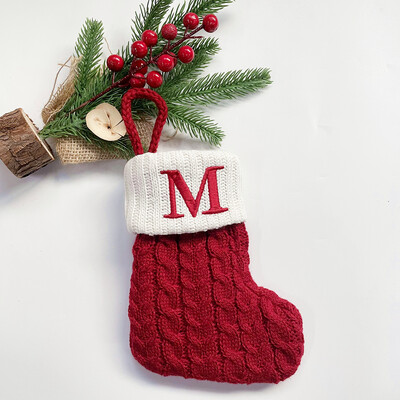Χριστουγεννιάτικες κάλτσες Κόκκινες χιονονιφάδες γράμματα αλφαβήτου Χαρούμενα χριστουγεννιάτικα στολίδια για το σπίτι 2022 Χριστούγεννα Navidad Γενέθλια δώρα Πρωτοχρονιάς 2023