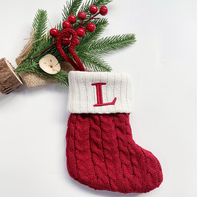 Χριστουγεννιάτικες κάλτσες Κόκκινες χιονονιφάδες γράμματα αλφαβήτου Χαρούμενα χριστουγεννιάτικα στολίδια για το σπίτι 2022 Χριστούγεννα Navidad Γενέθλια δώρα Πρωτοχρονιάς 2023