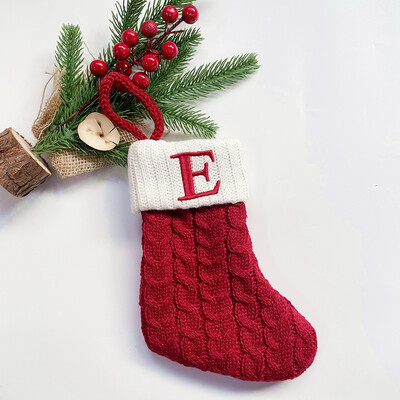 Χριστουγεννιάτικες κάλτσες Κόκκινες χιονονιφάδες γράμματα αλφαβήτου Χαρούμενα χριστουγεννιάτικα στολίδια για το σπίτι 2022 Χριστούγεννα Navidad Γενέθλια δώρα Πρωτοχρονιάς 2023
