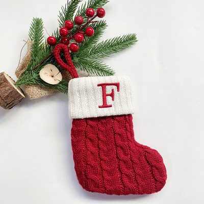 Χριστουγεννιάτικες κάλτσες Κόκκινες χιονονιφάδες γράμματα αλφαβήτου Χαρούμενα χριστουγεννιάτικα στολίδια για το σπίτι 2022 Χριστούγεννα Navidad Γενέθλια δώρα Πρωτοχρονιάς 2023