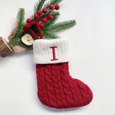Χριστουγεννιάτικες κάλτσες Κόκκινες χιονονιφάδες γράμματα αλφαβήτου Χαρούμενα χριστουγεννιάτικα στολίδια για το σπίτι 2022 Χριστούγεννα Navidad Γενέθλια δώρα Πρωτοχρονιάς 2023