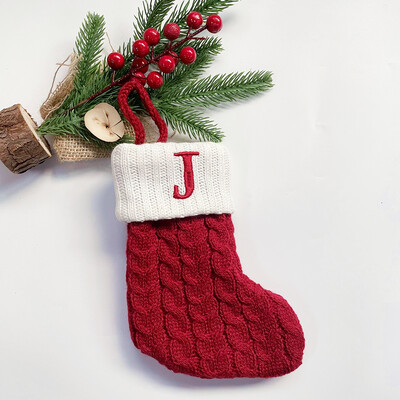 Χριστουγεννιάτικες κάλτσες Κόκκινες χιονονιφάδες γράμματα αλφαβήτου Χαρούμενα χριστουγεννιάτικα στολίδια για το σπίτι 2022 Χριστούγεννα Navidad Γενέθλια δώρα Πρωτοχρονιάς 2023